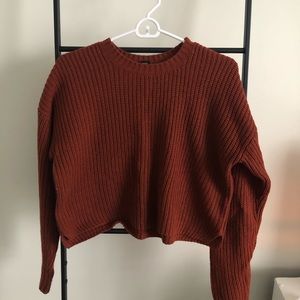 Forever 21 Cropped Burnt Orange Sweater